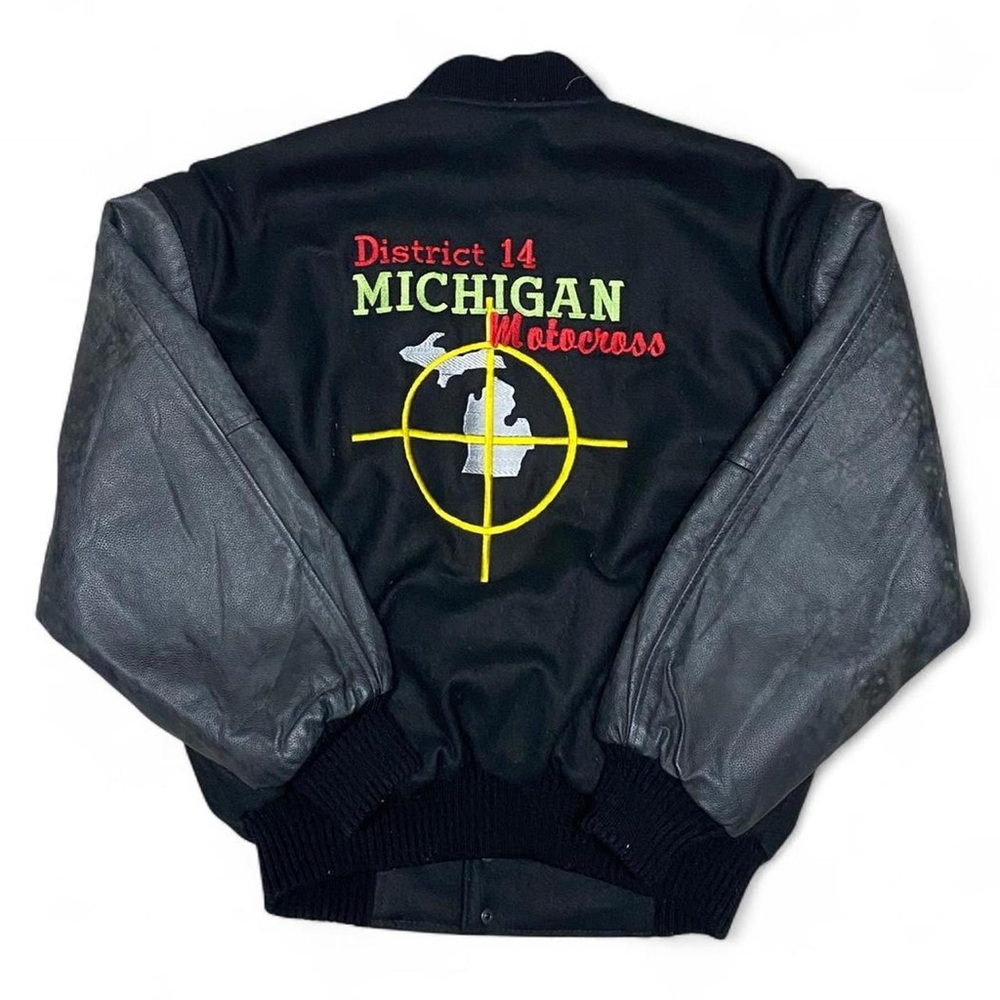 Vintage district 14‎ Michigan motocross embroidery varsity jacket